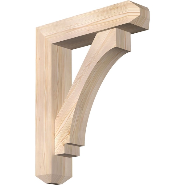 Ekena Millwork Imperial Craftsman Smooth Bracket w/ Offset Brace, Douglas Fir, 7 1/2"W x 32"D x 40"H BKT0806X32X40IMP04SDF - main
